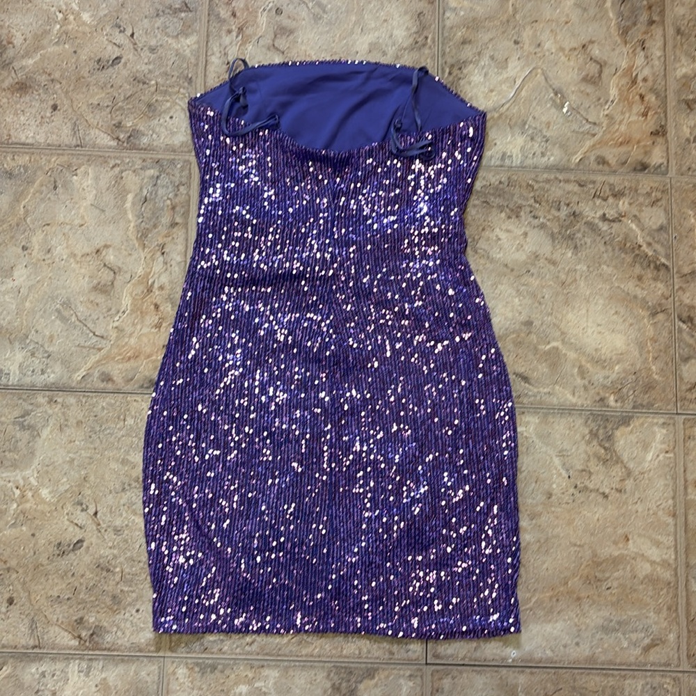 Purple Sequin Dress Size M - Picture 9 of 11